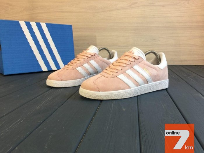 Кроссовки Adidas Gazelle Pink-white, натур. замша, ГАРАНТИЯ! 36-41р