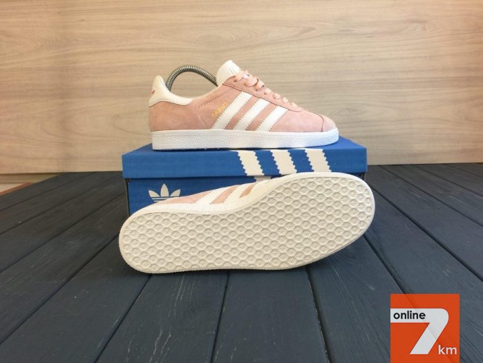 Кроссовки Adidas Gazelle Pink-white, натур. замша, ГАРАНТИЯ! 36-41р