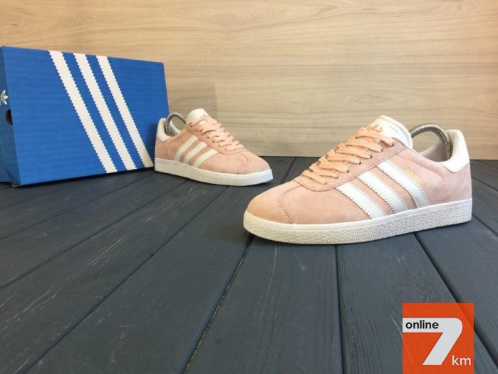 Кроссовки Adidas Gazelle Pink-white, натур. замша, ГАРАНТИЯ! 36-41р