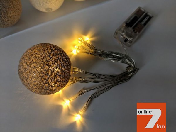 Тайские гирлянды диаметр 6см 10 led 1.8м, Cotton Balls гирлянда оптом