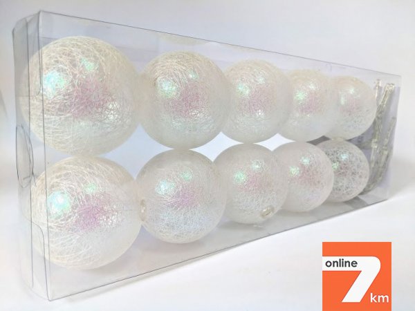Тайские гирлянды диаметр 6см 10 led 1.8м, Cotton Balls гирлянда оптом