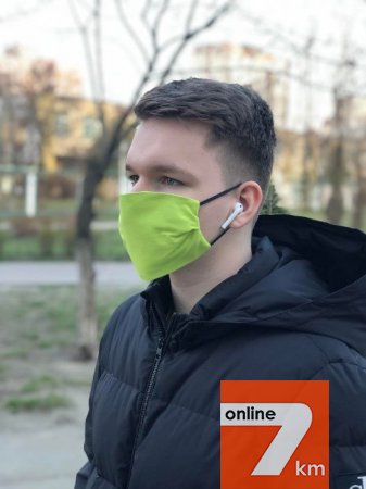 Повязка маска защитная трёхслойная многоразовая со сменными картриджам