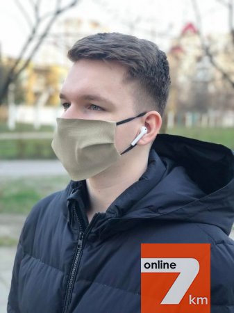 Повязка маска защитная трёхслойная многоразовая со сменными картриджам