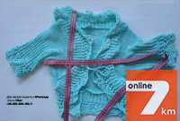 Кружевная вязанная бирюзовая кофточка Camaieu детская
